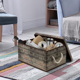 Rustic Wood Pattern Storage Box Set (2-Pack) - Sorbus Home